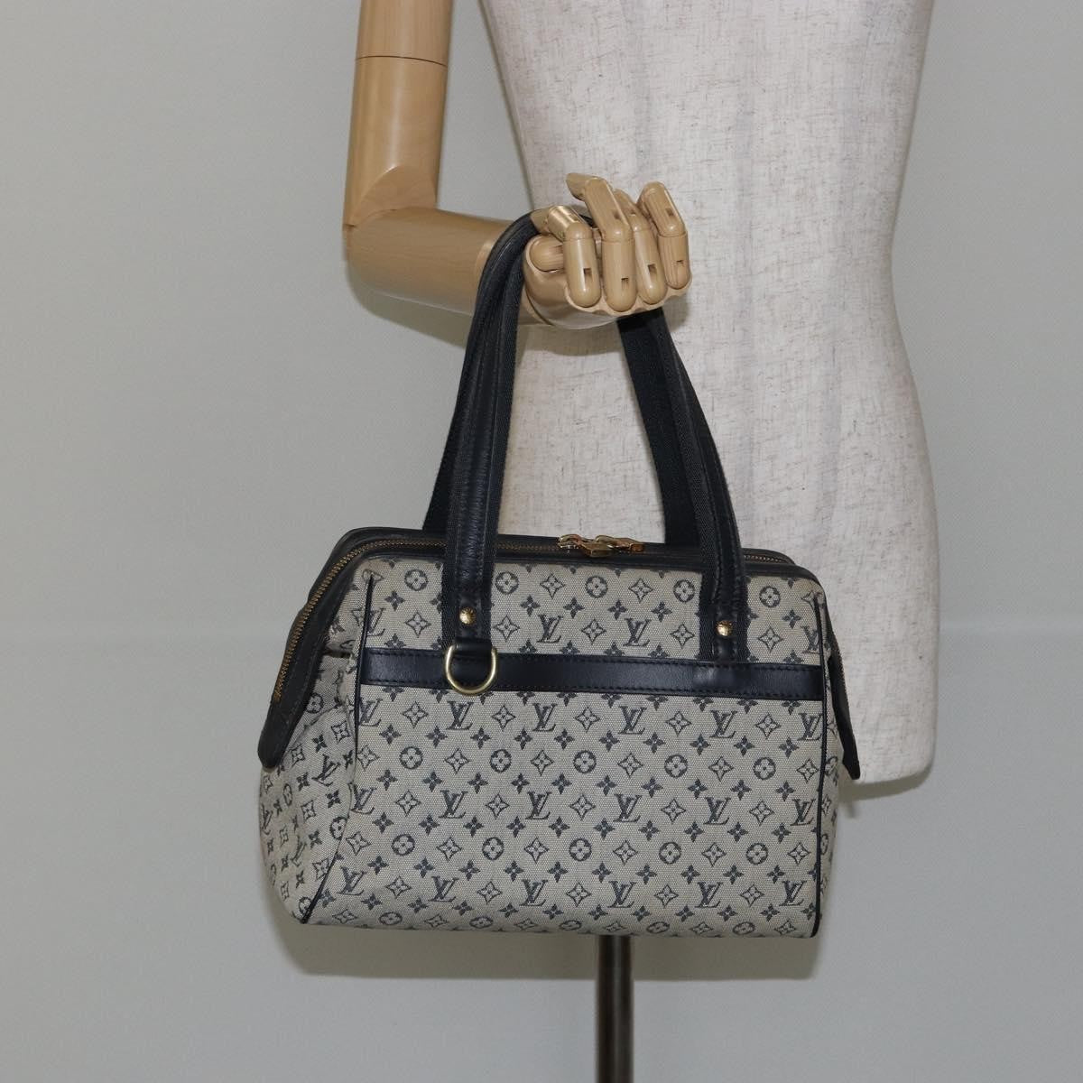 Louis Vuitton Josephine Handbag Mini Lin, BLUE, CANVAS, Handbag