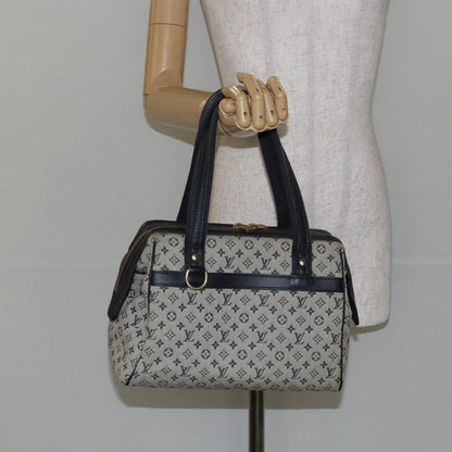 Louis Vuitton Josephine Handbag Mini Lin, BLUE, CANVAS, Handbag