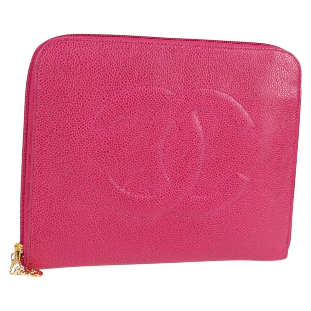 Chanel Vintage Clutch Bag Quilted Leather, PINK, LEATHER, Clutche & pouche