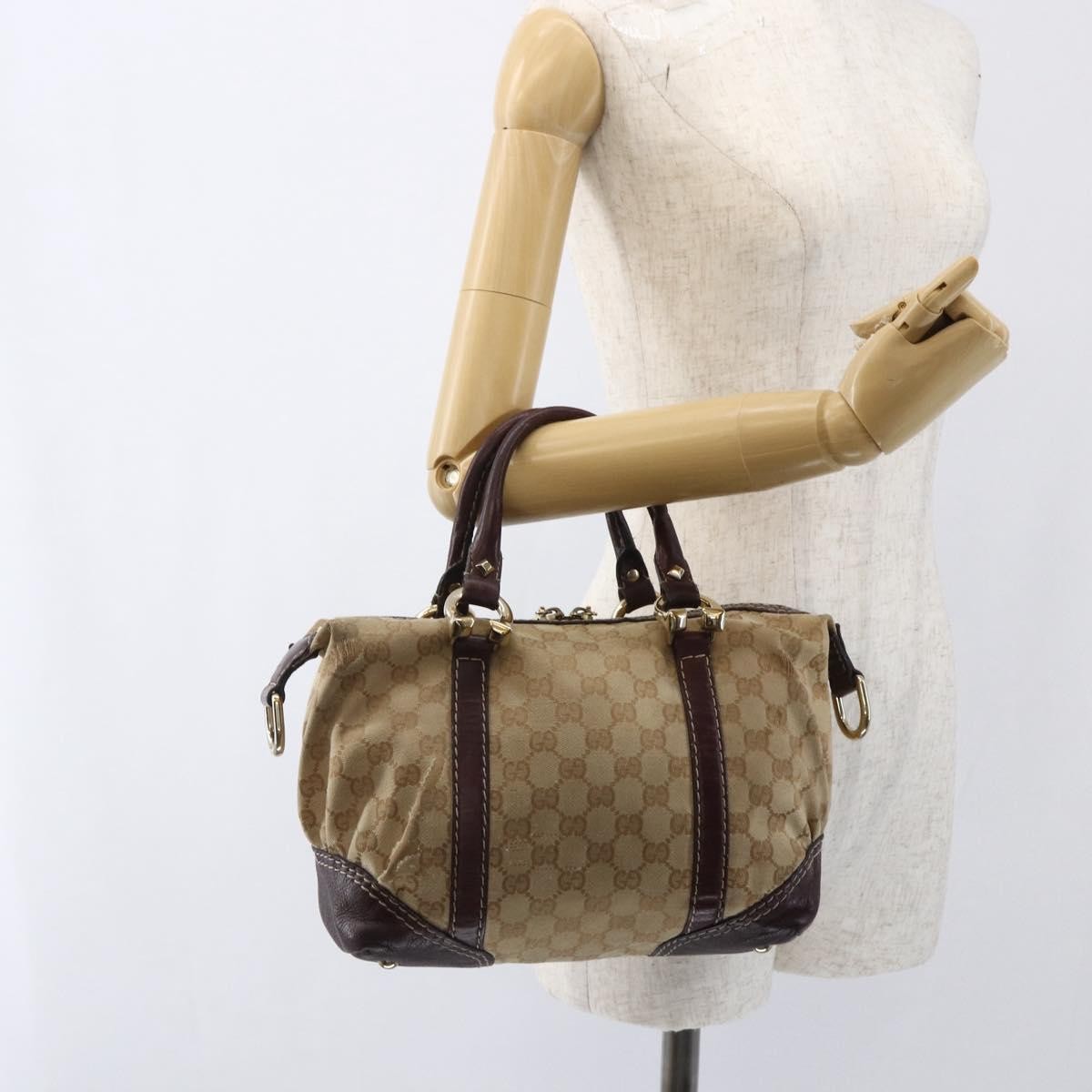 Gucci Vintage Handbag GG Canvas, BEIGE, CANVAS, Handbag