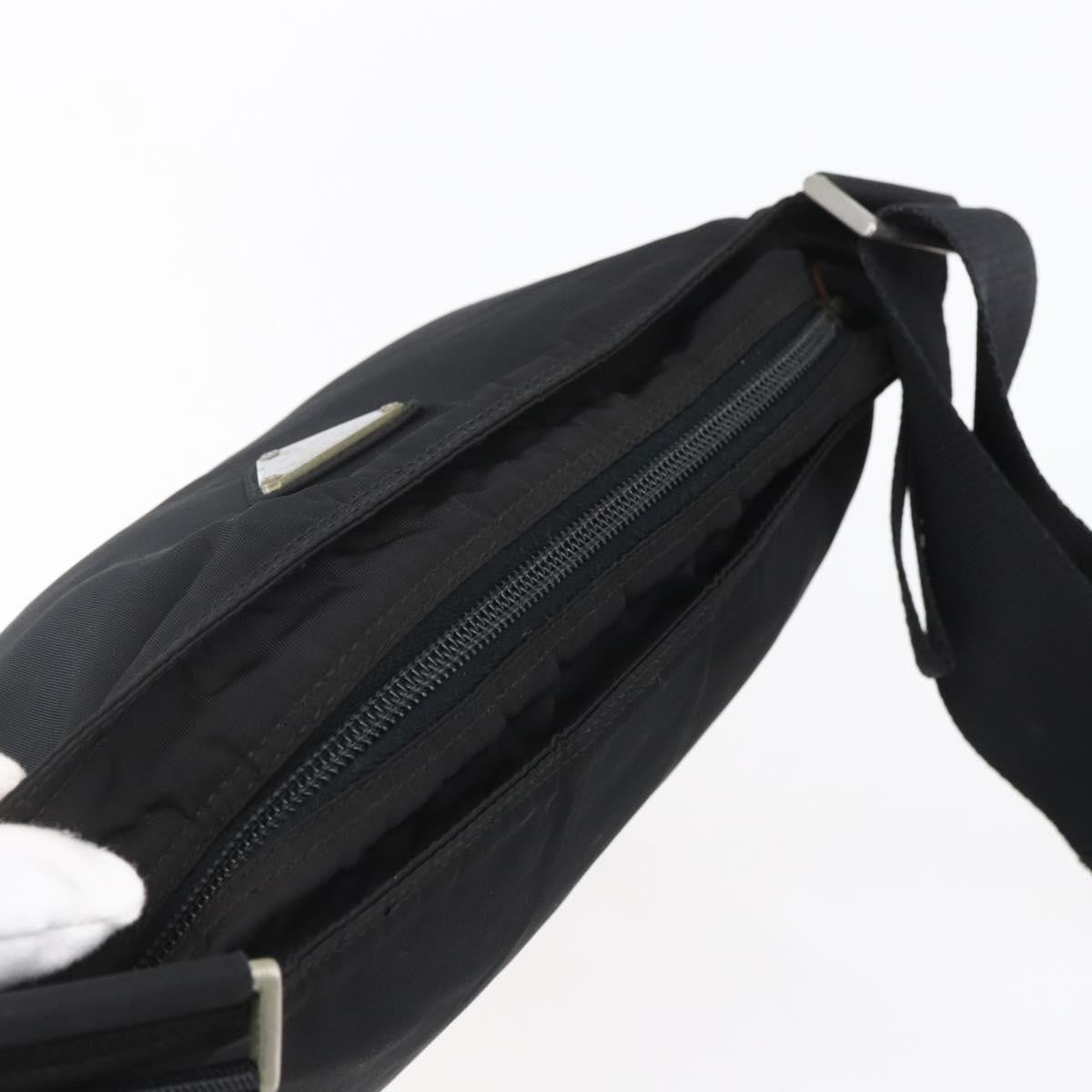 Prada Flat Messenger Bag Tessuto, Black, Nylon, Shoulder Bag