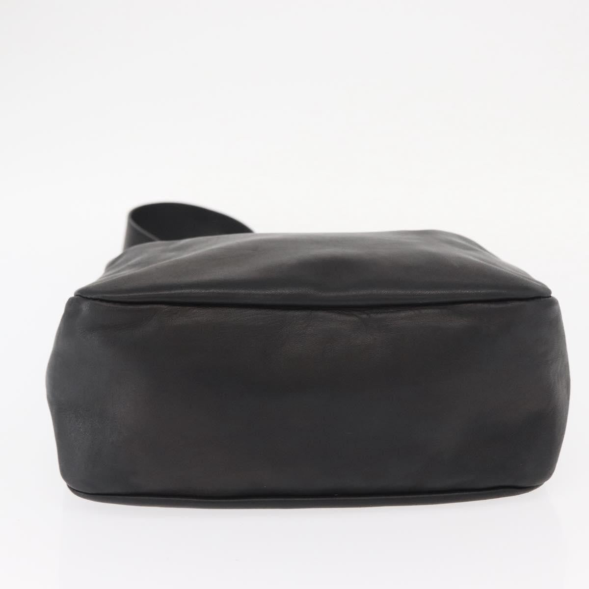 Salvatore Ferragamo Gancini Shoulder Bag Leather, BLACK, LEATHER, Shoulder bag
