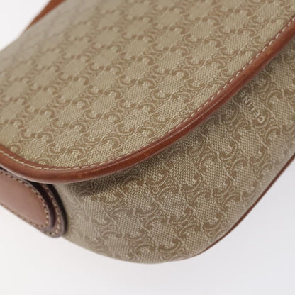 Celine Vintage Macadam Shoulder Bag Canvas, BEIGE, PVC, Shoulder bag