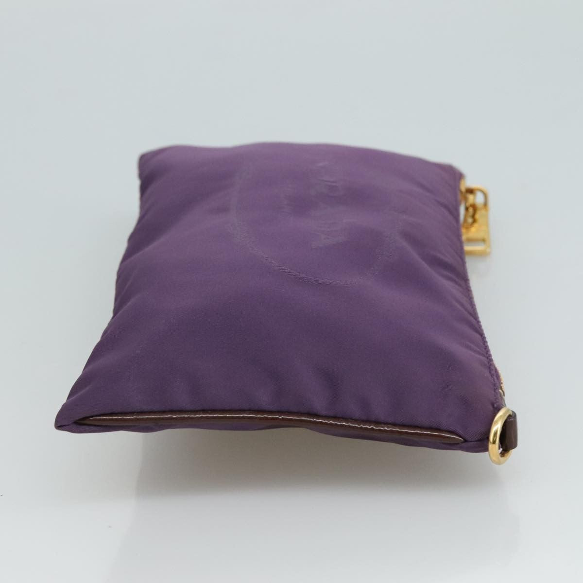 Prada Logo Zip Pouch Tessuto, PURPLE, NYLON, Clutche & pouche