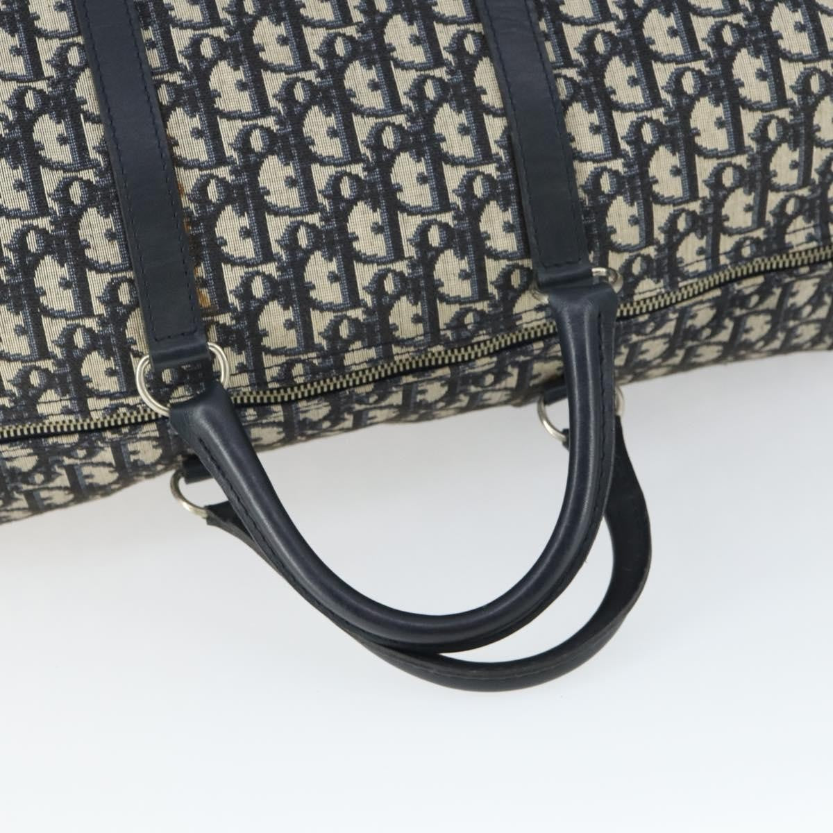 Christian Dior Vintage Trotter Boston Bag Canvas, NAVY, CANVAS, Travel bag