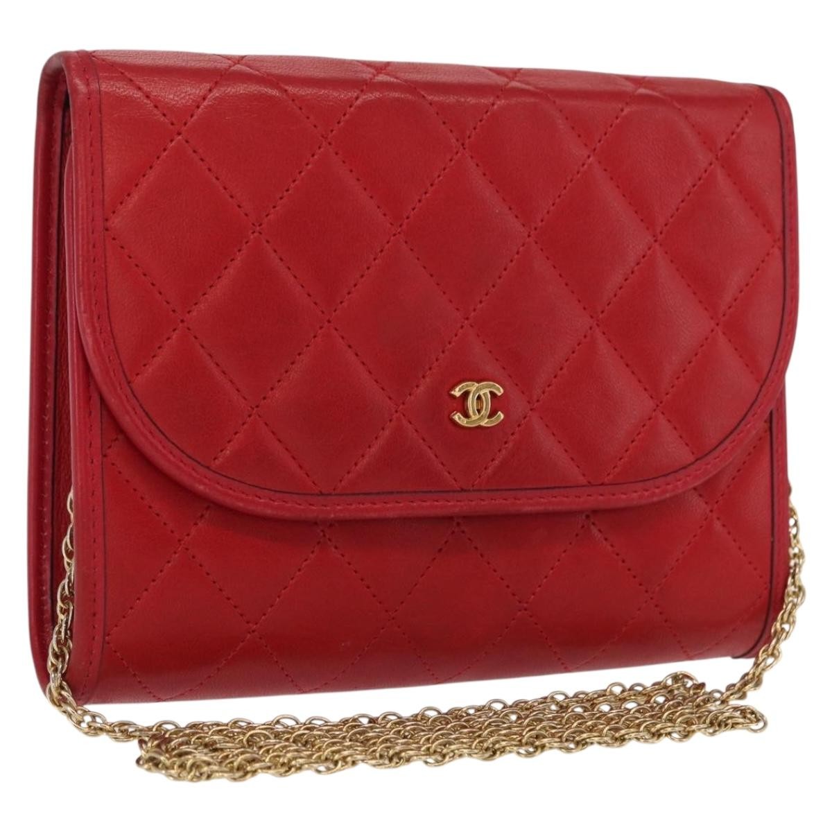Chanel Vintage Clutch Leather, RED, LEATHER, Clutche & pouche