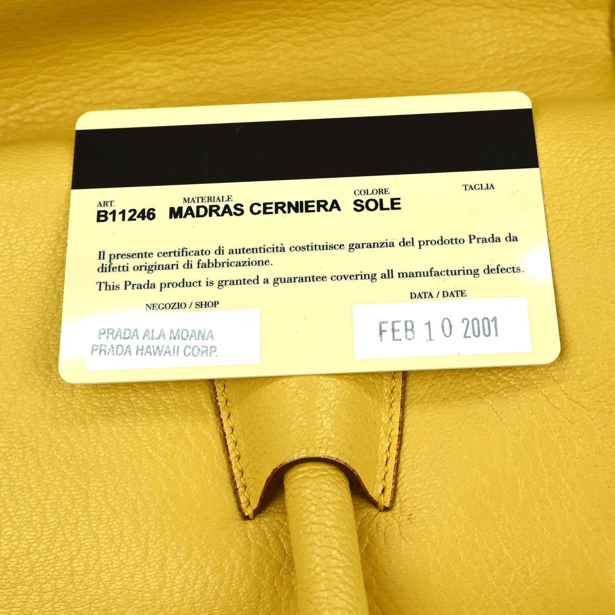 Prada Vintage Bauletto Bag Leather, YELLOW, LEATHER, Handbag