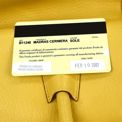 Prada Vintage Bauletto Bag Leather, YELLOW, LEATHER, Handbag