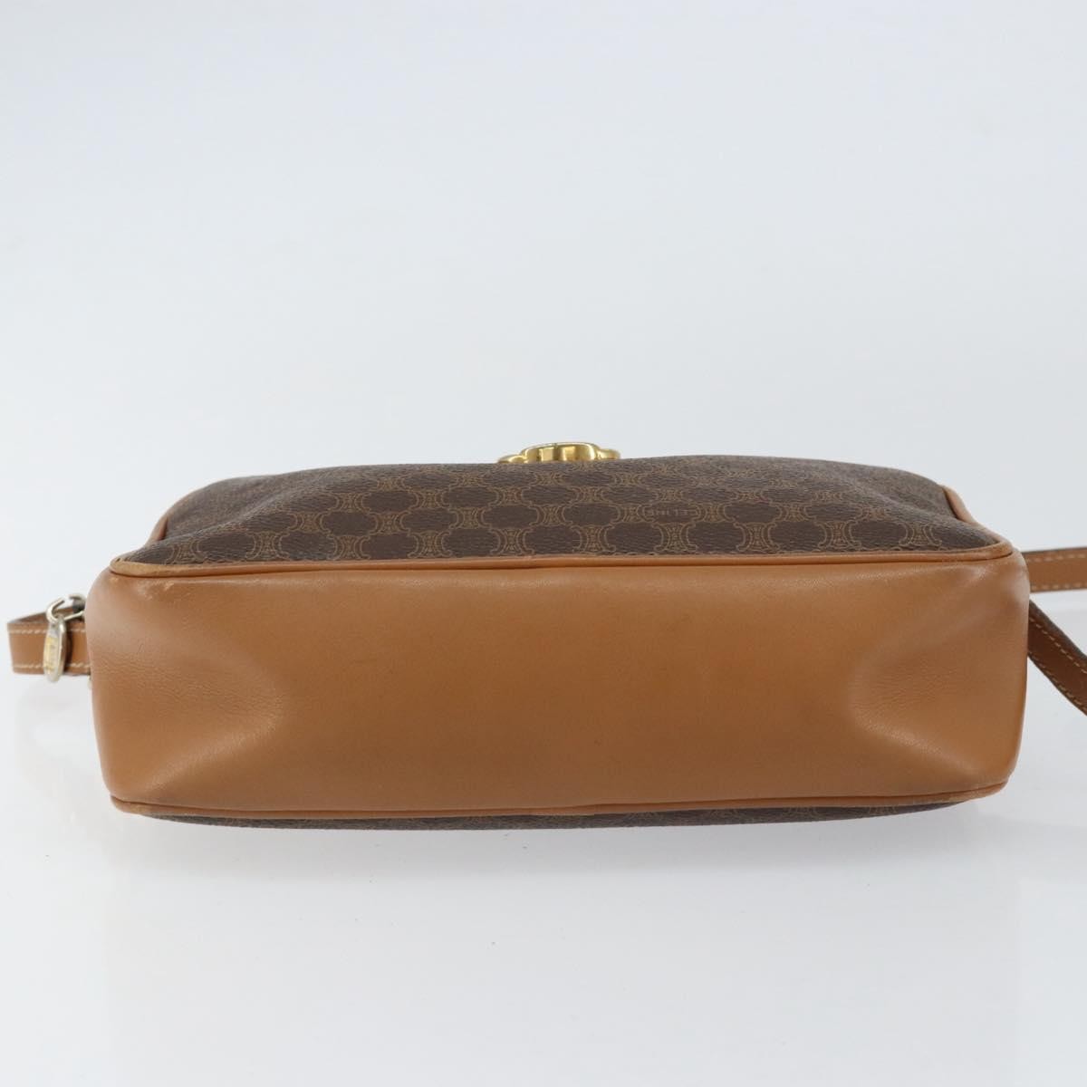 Celine Vintage Macadam Shoulder Bag Canvas and Leather, BROWN, CANVAS, Shoulder bag