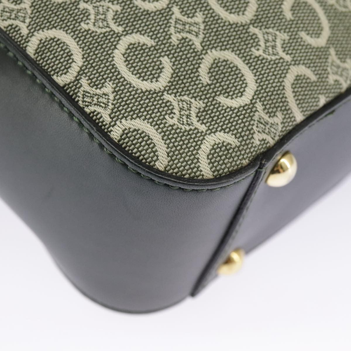 Celine C Macadam Handbag Canvas, Gray, Canvas, Handbag