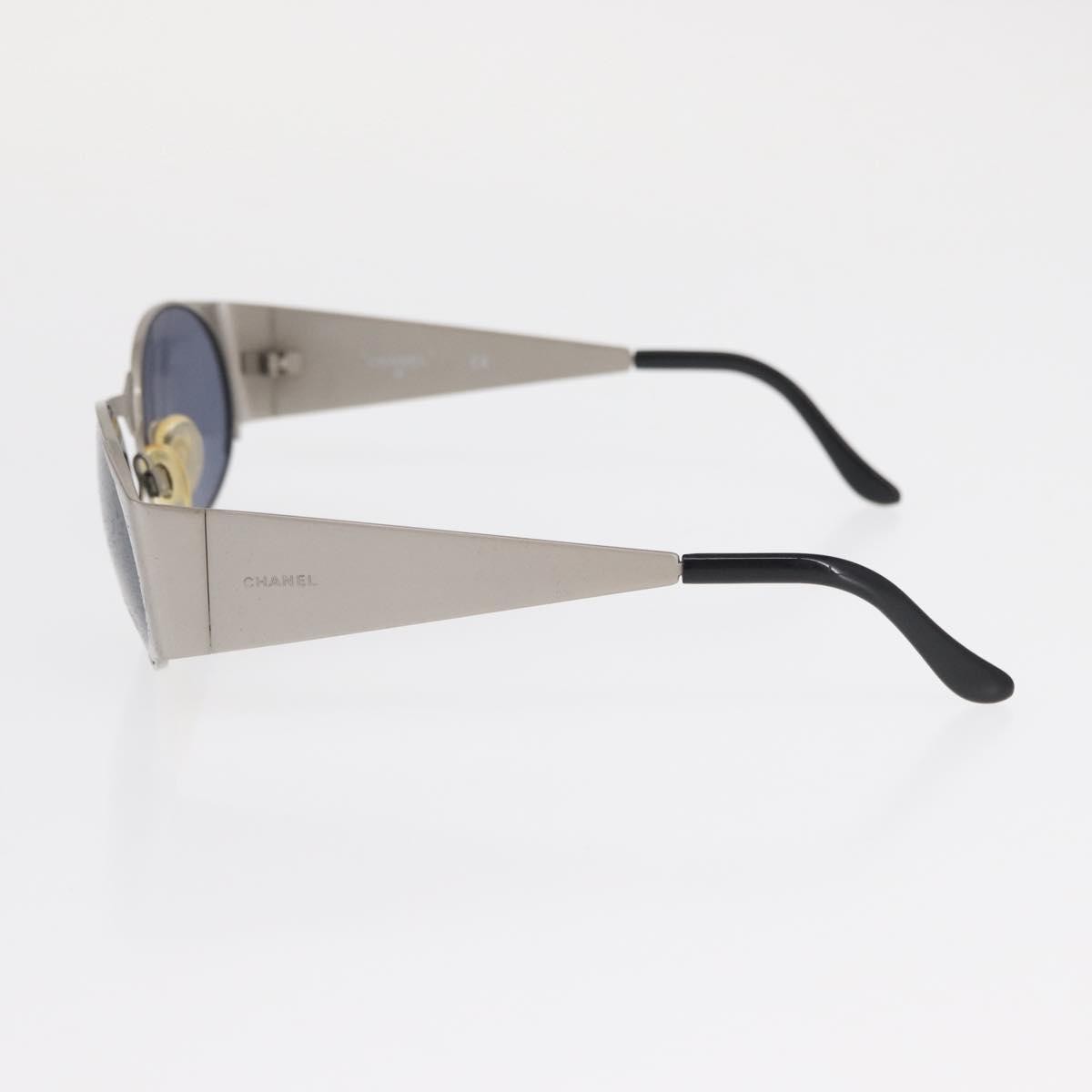 Chanel Logo CC Sunglasses Metal, SILVER, METAL, Sunglasse