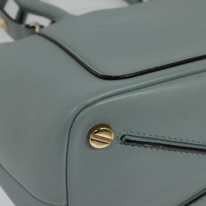 Valentino Garavani Demilune Flap Satchel Leather, BLUE, LEATHER, Handbag
