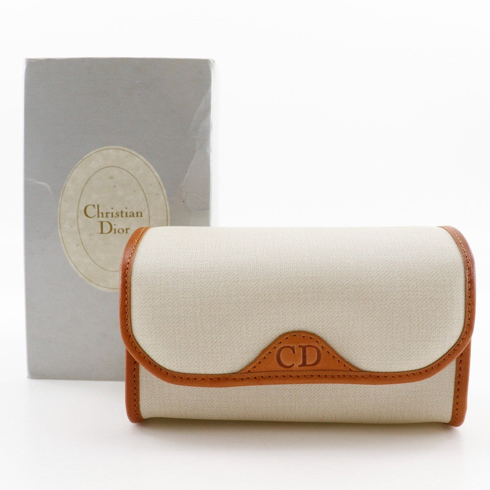 Christian Dior CD logo novelty pouch PVC, ECRU, PVC, Clutche & pouche