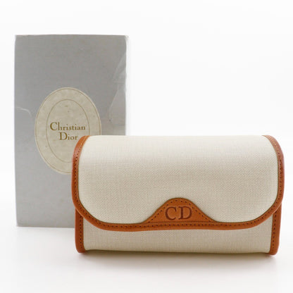 Christian Dior CD logo novelty pouch PVC, ECRU, PVC, Clutche & pouche