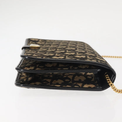 Christian Dior Vintage Trotter Shoulder Bag Canvas, NAVY, CANVAS, Shoulder bag