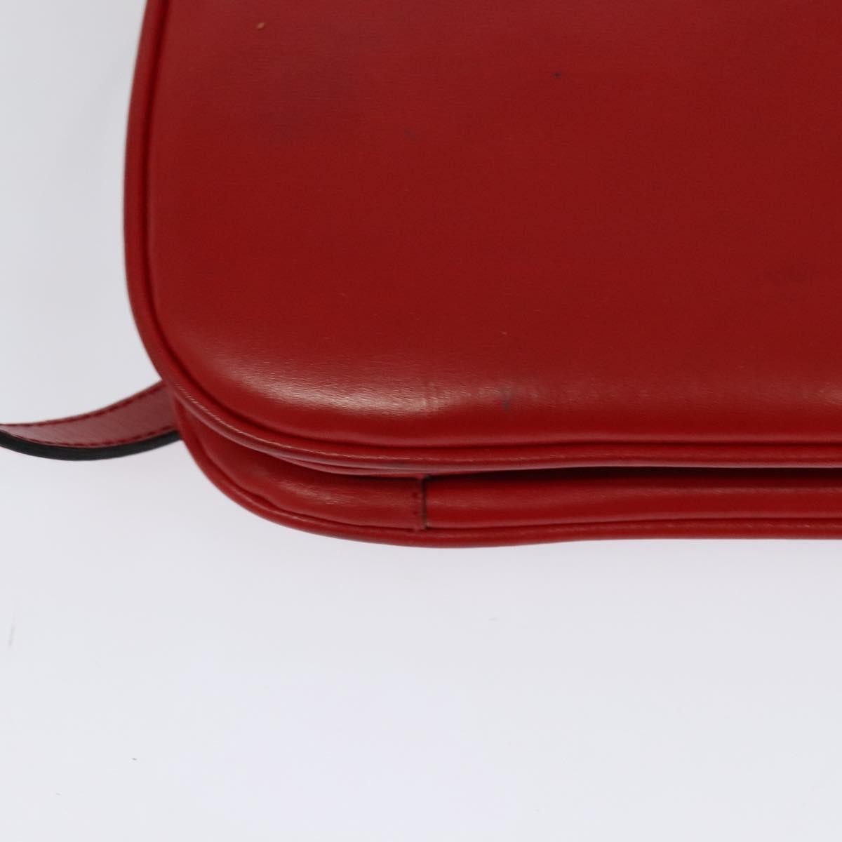 Celine Vintage Triomphe Shoulder Bag Leather, RED, LEATHER, Shoulder bag