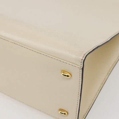 Celine Vintage Logo Top Handle Bag Leather, WHITE, LEATHER, Handbag