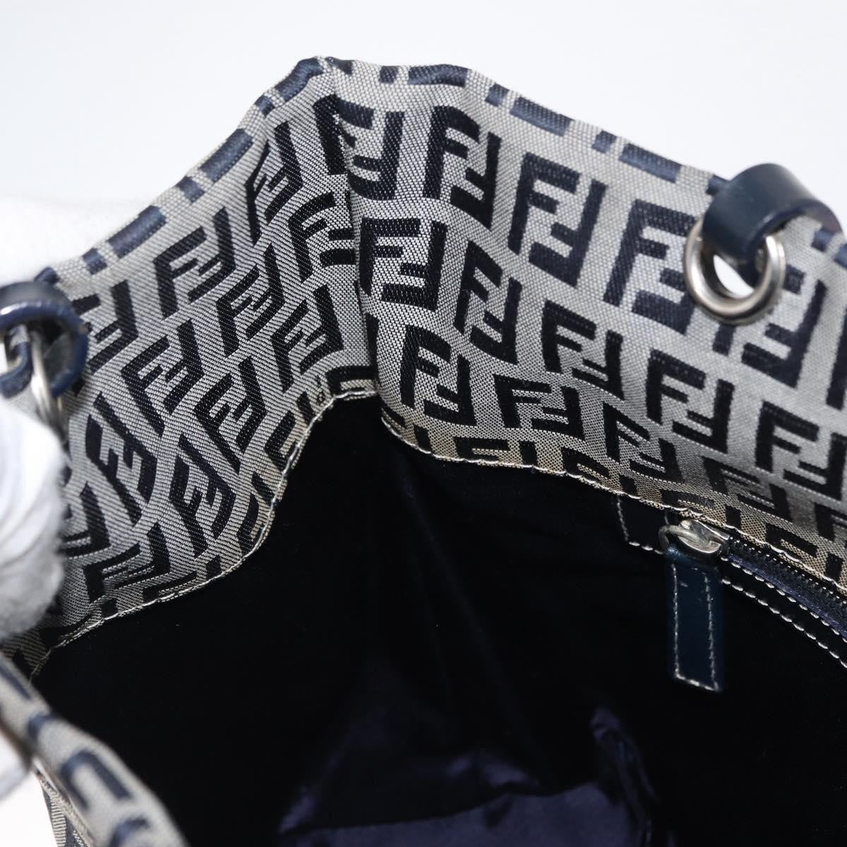 Fendi Shopping Tote Zucchino Canvas, NAVY, CANVAS, Tote bag