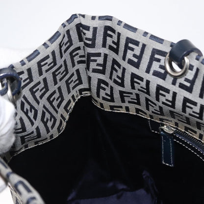 Fendi Shopping Tote Zucchino Canvas, NAVY, CANVAS, Tote bag