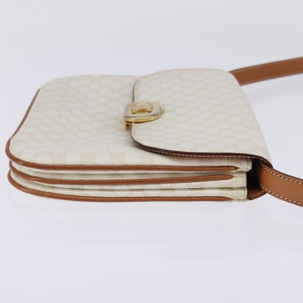 Celine Macadam Shoulder Bag PVC Leather, WHITE, CANVAS, Shoulder bag