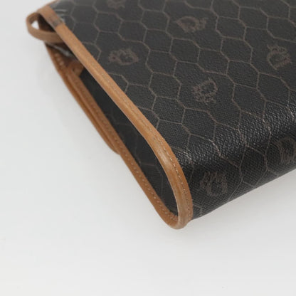 Christian Dior Vintage Honeycomb Flap Crossbody Bag Coated Canvas, BLACK, CANVAS, Shoulder bag