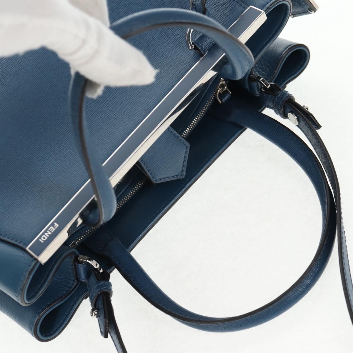 Fendi 2Jours Bag Leather, BLUE, LEATHER, Handbag