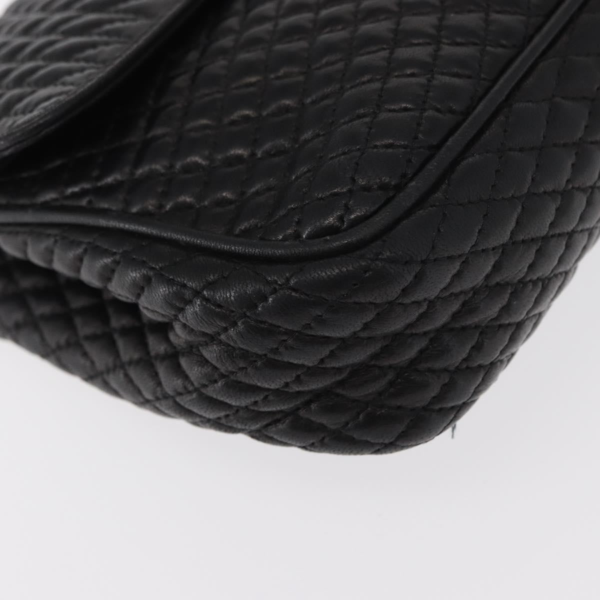 Bally Vintage Chain Shoulder Bag Quilted Leather, Black, Leather, Shoulder Bag