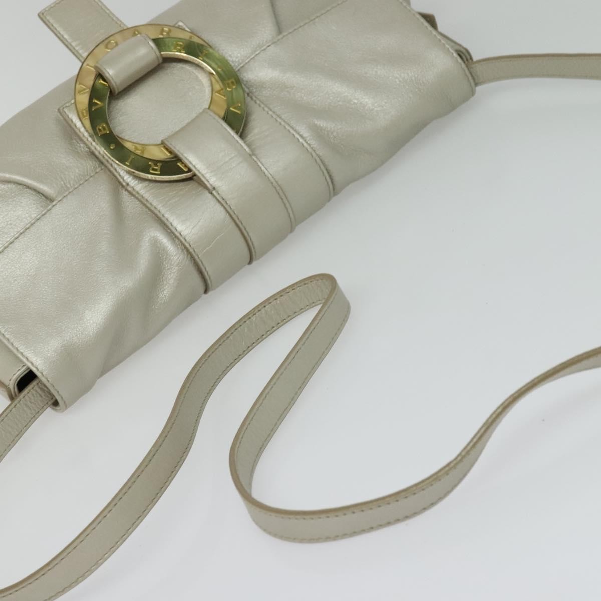 Bvlgari Chandra Flap Shoulder Bag Leather, SILVER, LEATHER, Shoulder bag