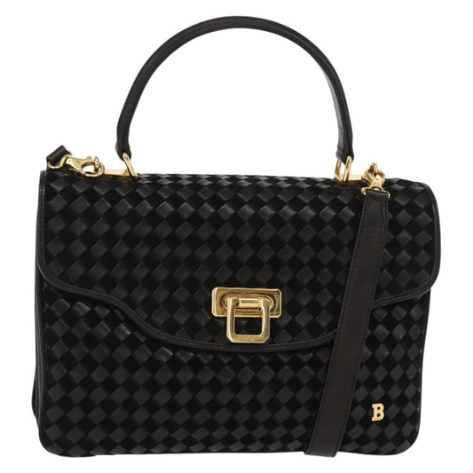 Bally Vintage Handbag Leather, BLACK, LEATHER, Handbag