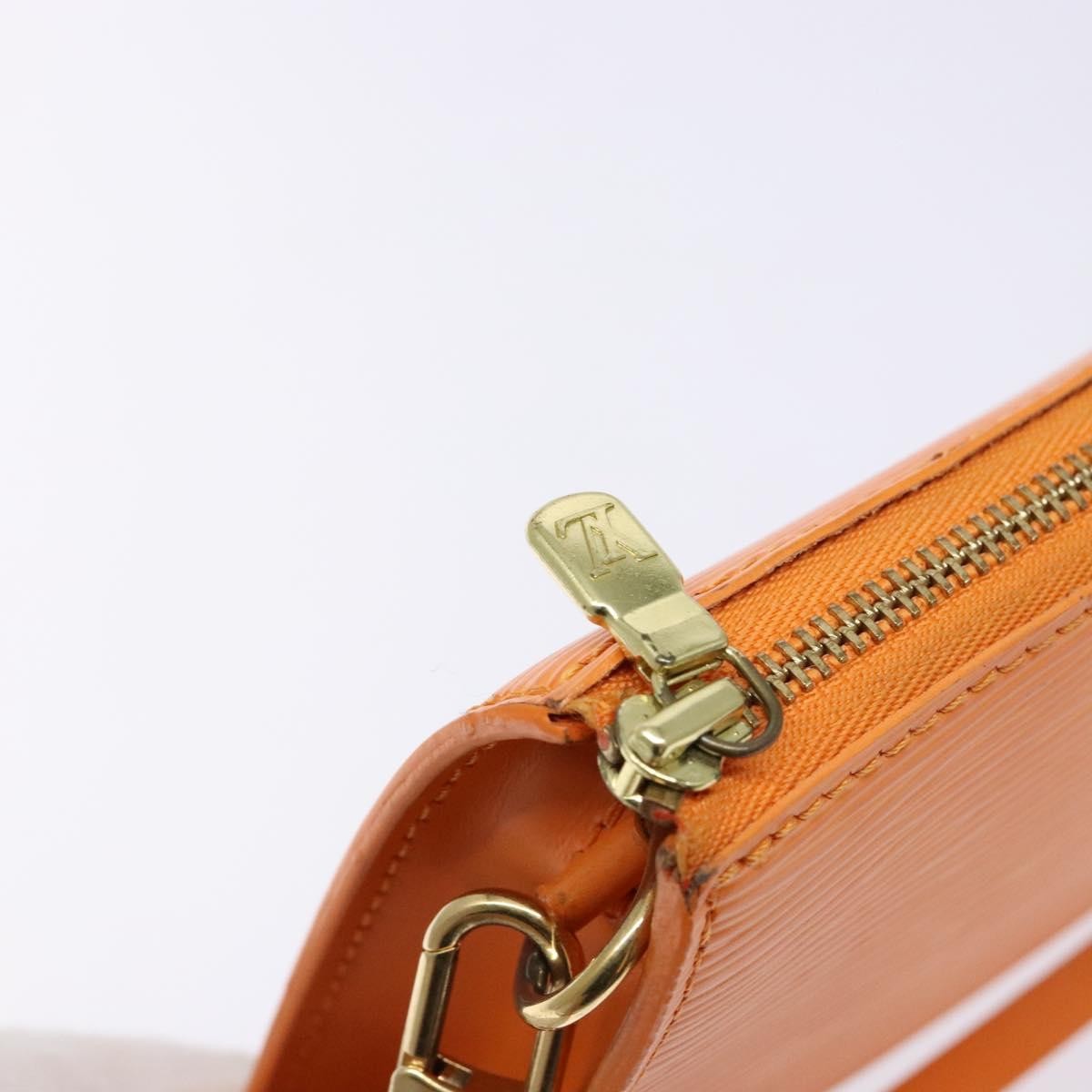Louis Vuitton Pochette Accessoires Epi Leather, ORANGE, LEATHER, Clutche & pouche