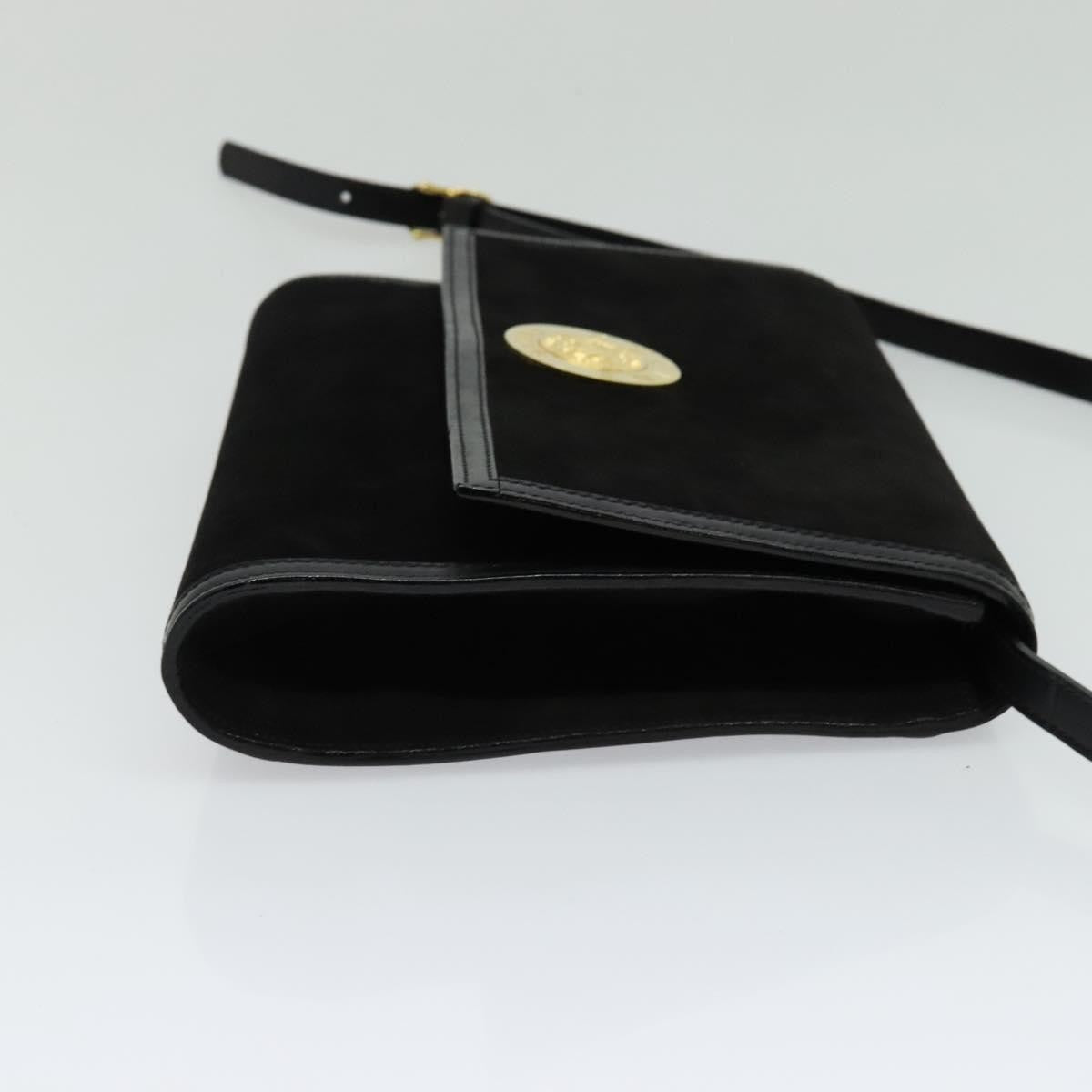 Celine Vintage Shoulder Bag Suede, BLACK, SUEDE, Shoulder bag