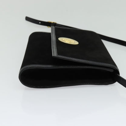 Celine Vintage Shoulder Bag Suede, BLACK, SUEDE, Shoulder bag