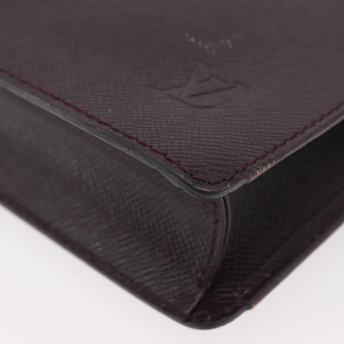 Louis Vuitton Serviette Kourad Briefcase Taiga Leather, Burgundy, Leather, Briefcase