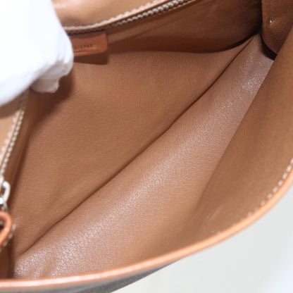 Celine Vintage Macadam Shoulder Bag Canvas and Leather, BROWN, CANVAS, Shoulder bag