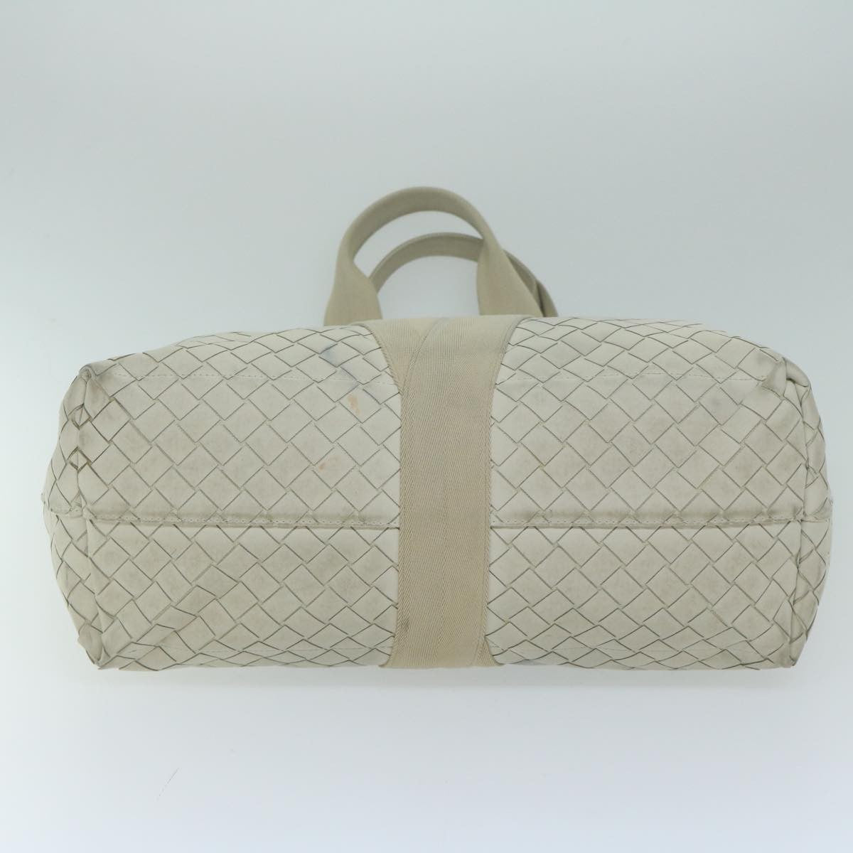 Bottega Veneta Zipped Tote Rubber Intrecciato with Canvas, WHITE, LEATHER, Tote bag