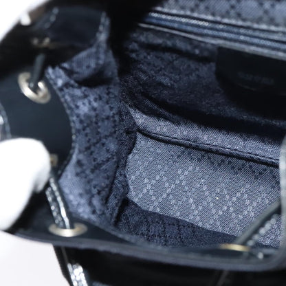 Gucci Vintage Bamboo Backpack Nylon and Patent Leather, BLACK, NYLON, Backpack