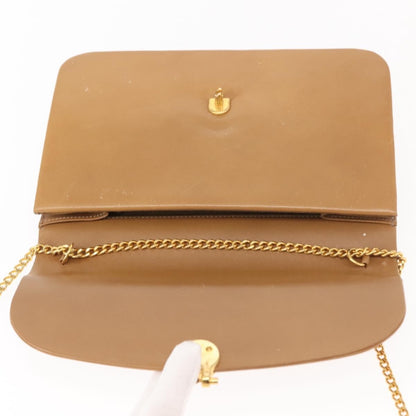 Christian Dior Vintage CD Chain Flap Shoulder Bag Leather, BEIGE, LEATHER, Shoulder bag
