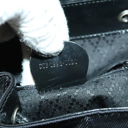 Gucci Vintage Bamboo Backpack Canvas and Leather, BLACK, CANVAS, Backpack