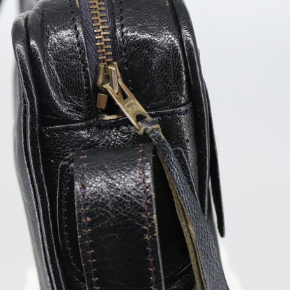 Celine Shoulder Bag Leather, BLACK, LEATHER, Shoulder bag