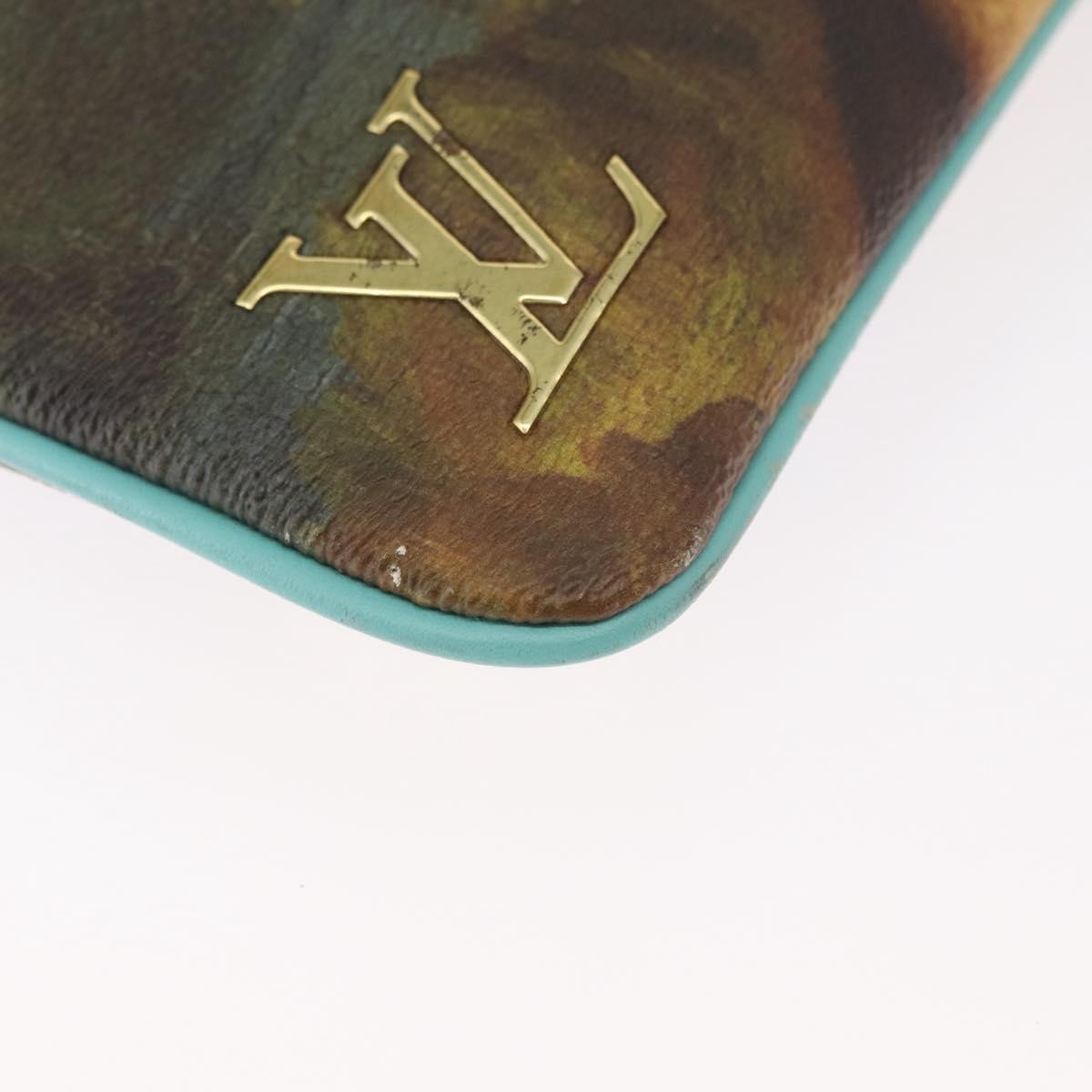 Louis Vuitton Pochette Clutch Limited Edition Jeff Koons Da Vinci Print Canvas, GREEN, PVC, Clutche & pouche