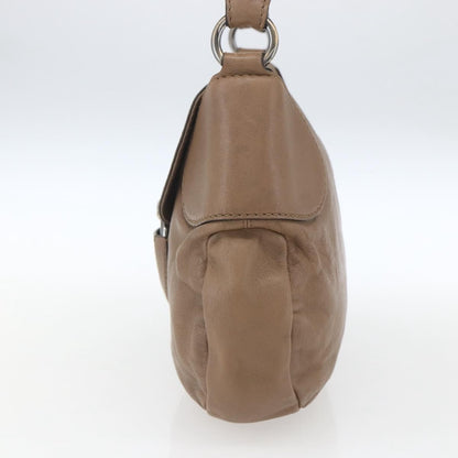 Salvatore Ferragamo Gancini Shoulder Bag Leather, BEIGE, LEATHER, Shoulder bag