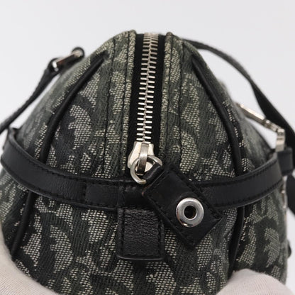 Christian Dior Vintage Trotter Zip Shoulder Bag Diorissimo Canvas, BLACK, CANVAS, Shoulder bag