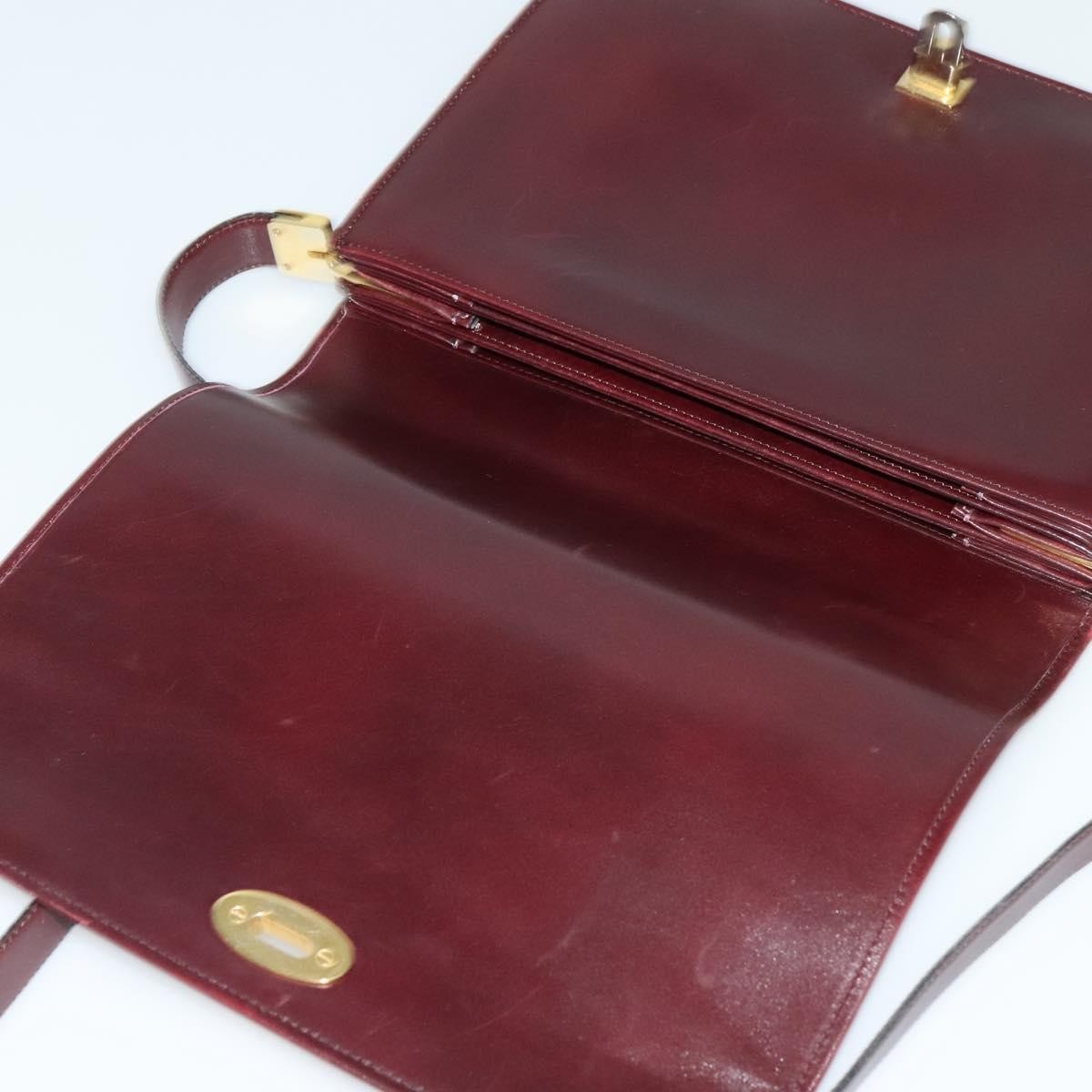 Bally Vintage Shoulder Bag Leather, Burgundy, Leather, Shoulder Bag
