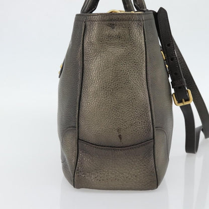 Prada Braided Handle Open Tote Vitello Daino, Gold, Leather, Tote Bag