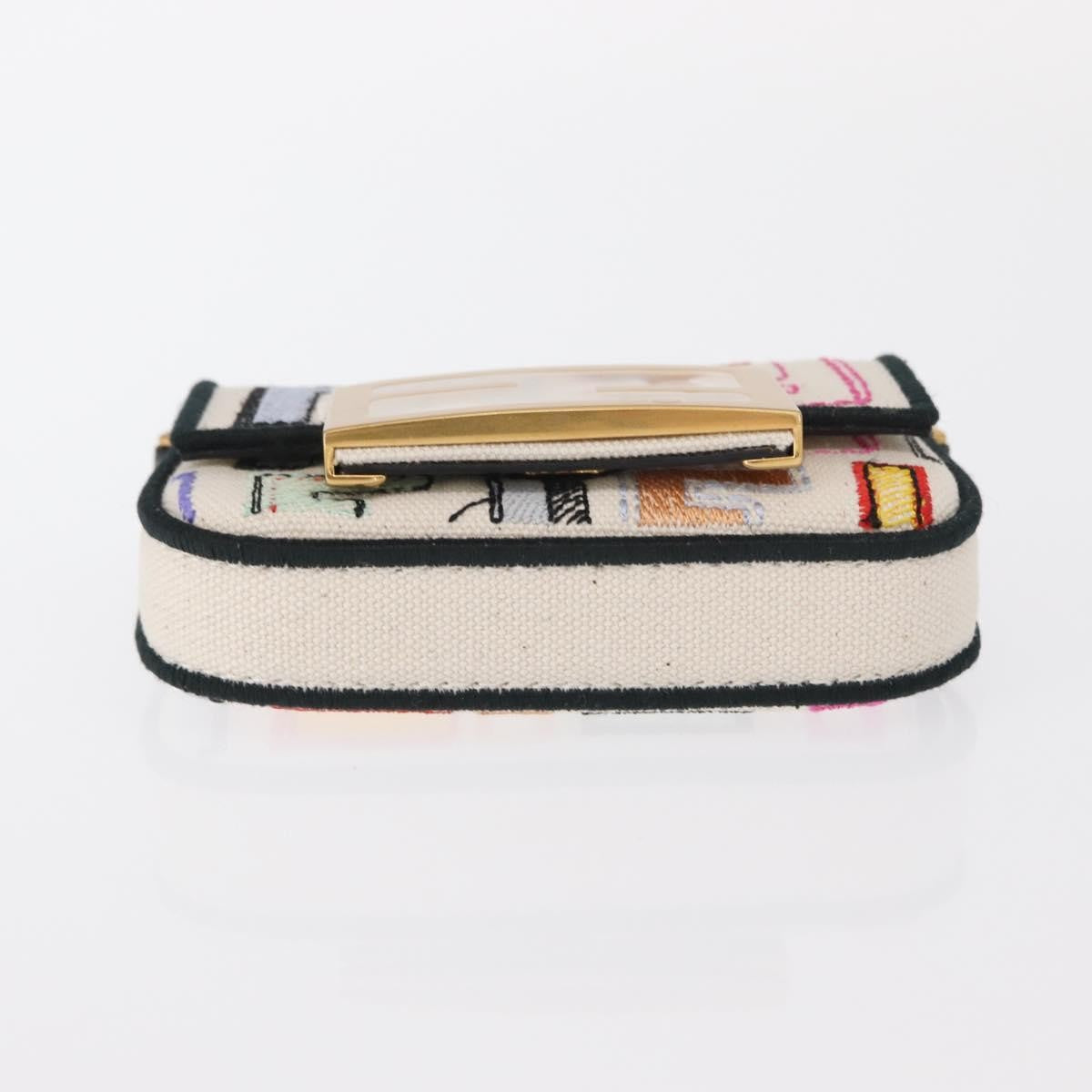 Fendi Chain Baguette Charm Bag Zucca Canvas, MULTICOLOUR, CANVAS, Clutche & pouche