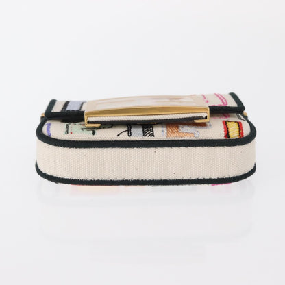 Fendi Chain Baguette Charm Bag Zucca Canvas, MULTICOLOUR, CANVAS, Clutche & pouche