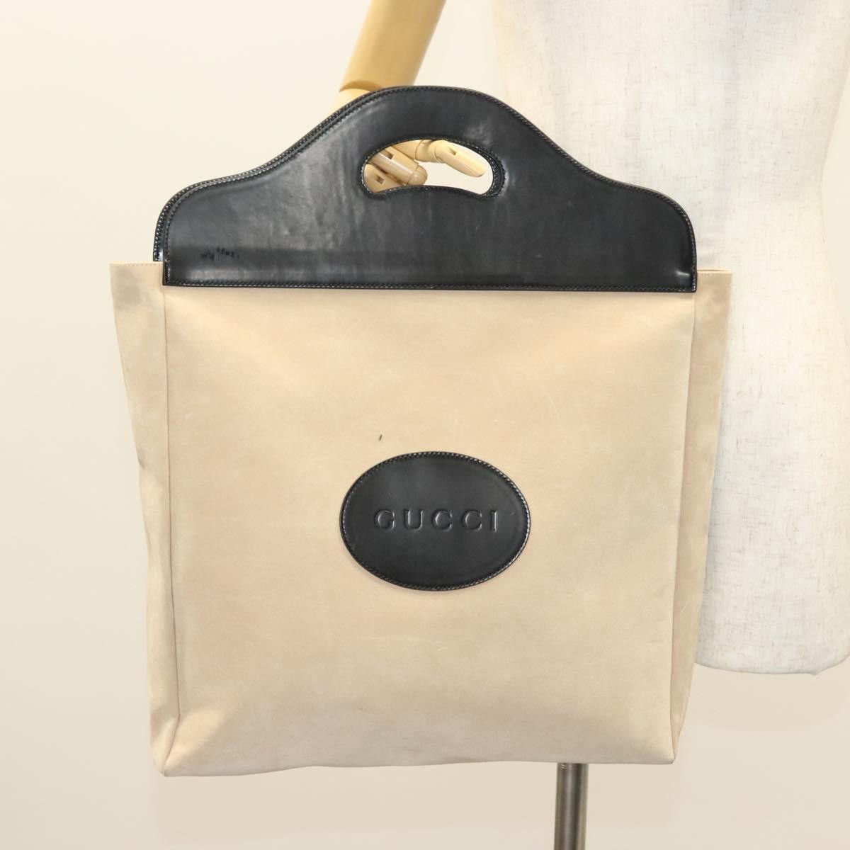 Gucci Vintage Handbag Suede, BEIGE, SUEDE, Handbag