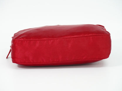 Prada Zip Around Toiletry Bag Silk, Red, Satin, Clutch