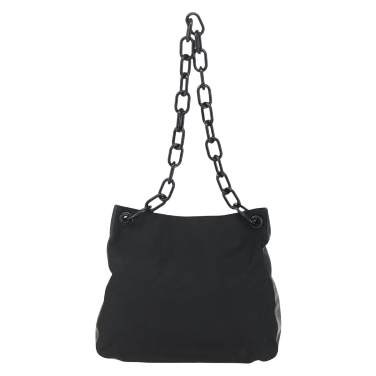 Prada Chain Shoulder Bag Tessuto, Black, Nylon, Shoulder Bag