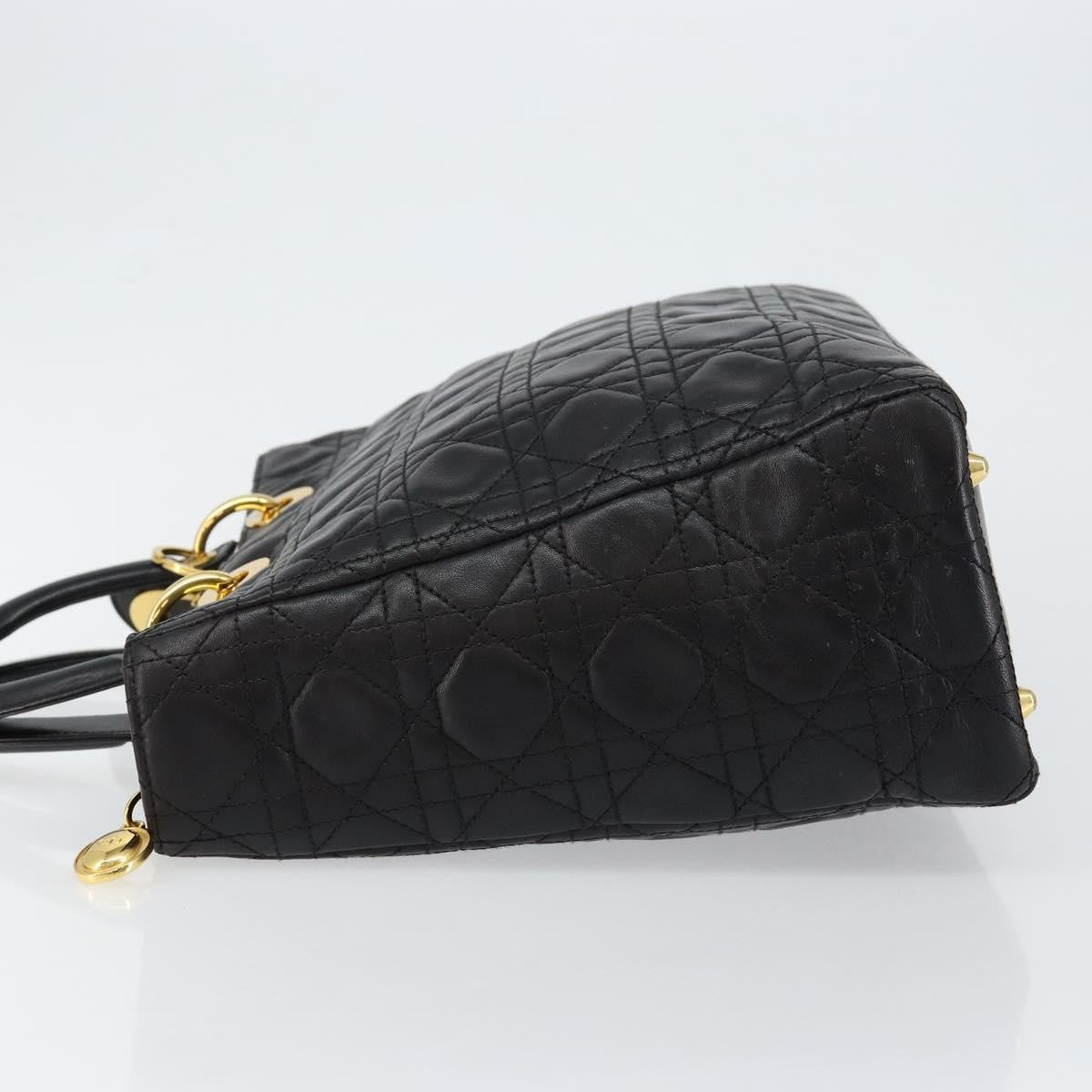 Christian Dior Vintage Lady Dior Bag Cannage Quilt Lambskin, BLACK, LEATHER, Handbag